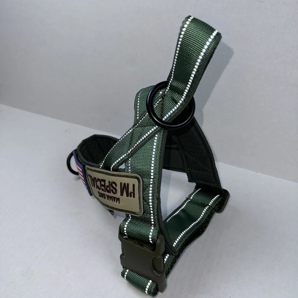 Annchwool No‎ Pull Dog Harness Soft Padded Handle Reflective Escape Proof Green